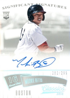 Mookie Betts Autographed Card With COA 