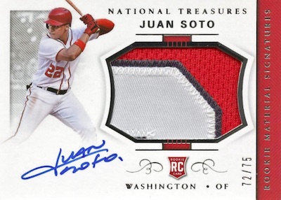 Juan Soto Autographed 2019 Donruss Variations Card Nationals Gem