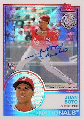 Juan Soto 2018 Topps Gallery Blue Rookie Autograph Card #126 08/50