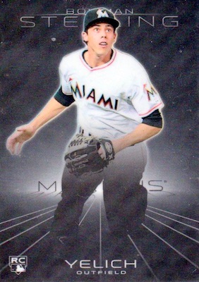 2013 Christian Yelich Bowman Draft BLUE ROOKIE 230/500 RC #40 Miami Ma