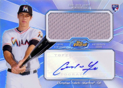 Autographed Miami Marlins Christian Yelich 2013 Bowman Chrome