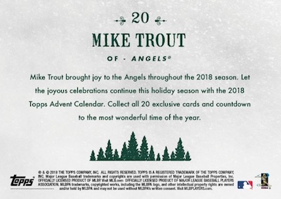 2018 Topps Advent Calendar Checklist MLB Set Info Print Runs Details