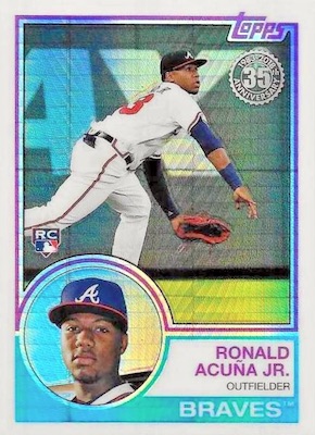 2018 Topps Update Ronald Acuna Jr. White Jersey With Glove