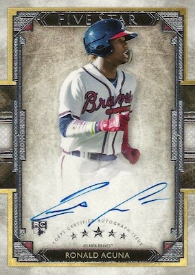 50枚限定】2018 Topps Five Star RONALD ACUNA RC Auto PSA8