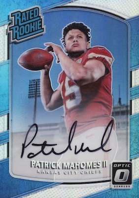 patrick mahomes signed football card