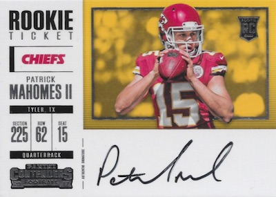 Sold at Auction: Patrick Mahomes 2017 Panini Playoff Card Auto /99 #RPS-PM