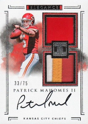 patrick mahomes autographed football card