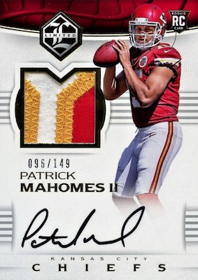 patrick mahomes signed football card