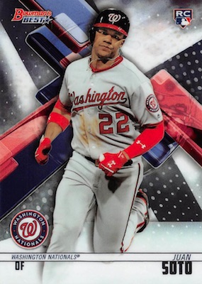 Juan Soto 2018 Topps Gallery Blue Rookie Autograph Card #126 08/50