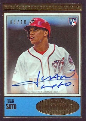 PSA 9 MINT Juan Soto 2018 Leaf Hype #15 Rookie Card Gold #4/25 — Rookie  Cards