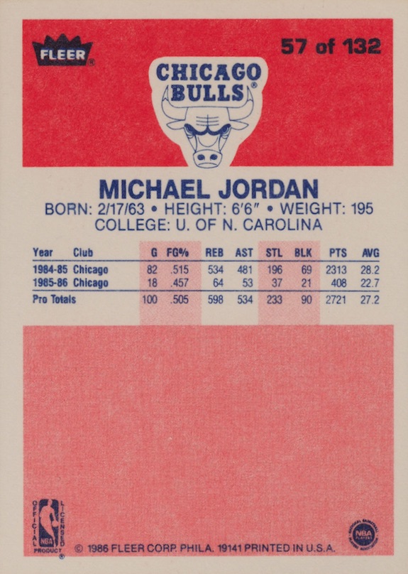 1986 michael jordan cards