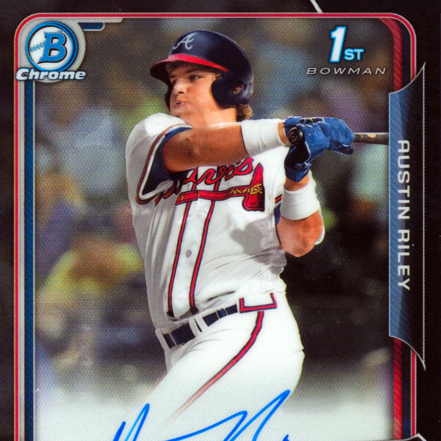 Austin Riley Nlcs Game Used Ball Relic Topps Now Auto Alcs Misprint Card  #406d