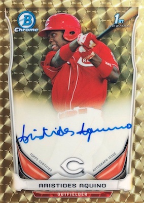 Aristides Aquino Reds Autographed Topps PBP Card TR-93 PSA Slabbed