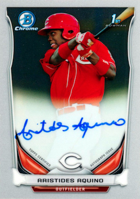 Aristides Aquino Reds Autographed Topps PBP Card TR-93 PSA Slabbed