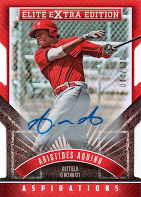 Aristides Aquino Reds Autographed Topps PBP Card TR-93 PSA Slabbed