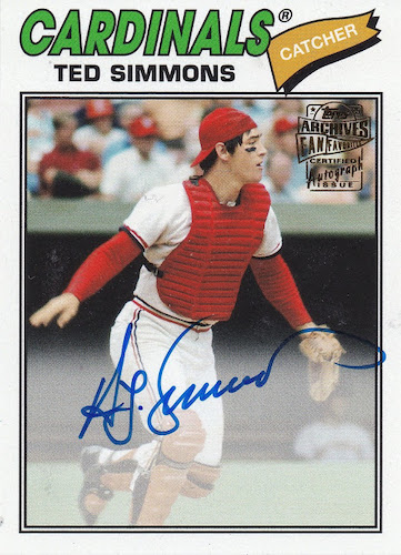 1974 Topps - Ted Simmons #260 (Catcher) - Autographed Base…