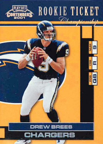 Drew Brees 2001 UD Game Gear Autographs Rookie Card #DB-GS