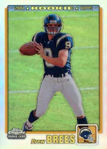 2001 Topps Debut 101 Autographs Rc / Drew Brees Purdue University/San Diego  Char