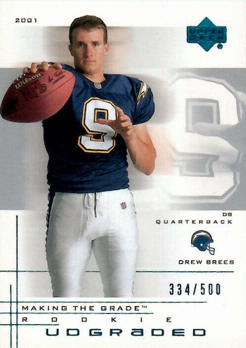 : Drew Brees Fleer Ultra 2001 Rookie card # 260 Mint Le /2499  Great Card - Unsigned Football Cards : Collectibles & Fine Art