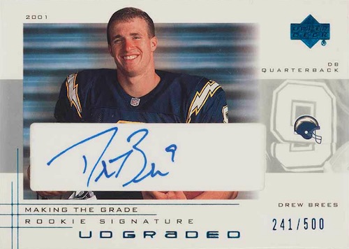 Drew Brees Autographed 2001 Upper Deck SP Authentic Rookie Card