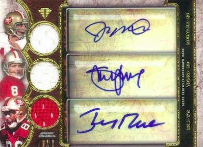 Joe Montana Jerry Rice Steve Young Iconic Ink Triple Cuts Facs 