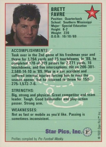 1994 Fleer Pro-Vision #4 Brett Favre - MINT