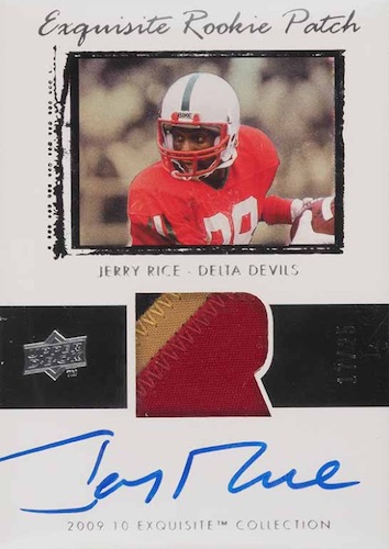 2008 UPPER DECK ICONS Jerry Rice #/50 Game Used Jersey Patch Gold Holo  Prizm SSP