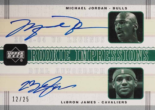 Top Michael Jordan and LeBron James Dual Autograph Cards Gallery List