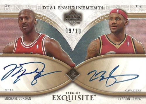 Top Michael Jordan and LeBron James Dual Autograph Cards Gallery List