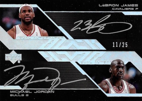 Top Michael Jordan & LeBron James Dual Autograph Cards