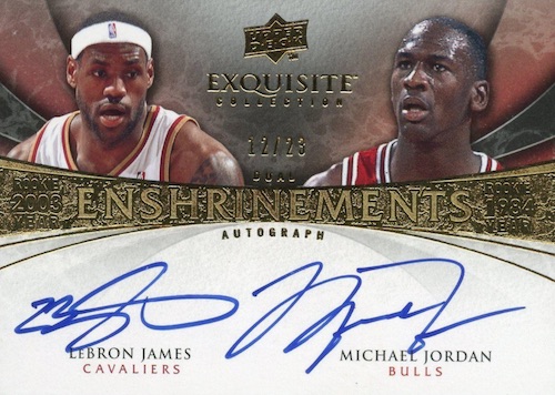 Top Michael Jordan and LeBron James Dual Autograph Cards Gallery List