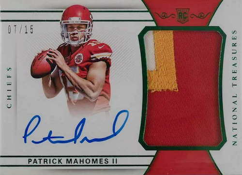 2017 Panini National Treasures Patrick Mahomes Colossal Jersey RPA Rookie  Auto /99 BGS 9