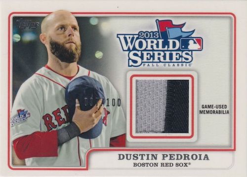 Dustin Pedroia baseball card (Boston Red Sox World Series Champion