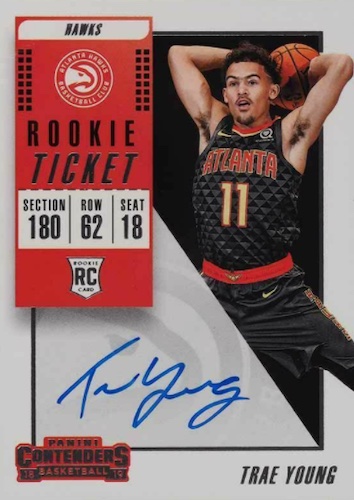 Lot Detail - 2018-19 Panini Red Prizm #78 Trae Young Rookie Card