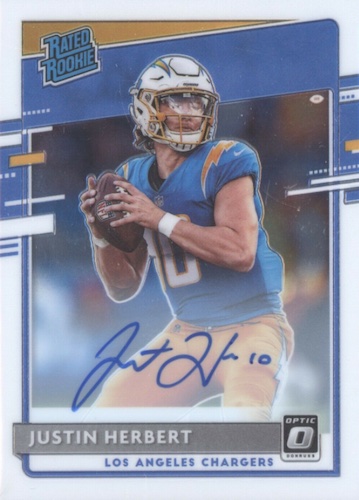 Justin Herbert 2020 Panini Donruss Optic Holo Autograph Rookie