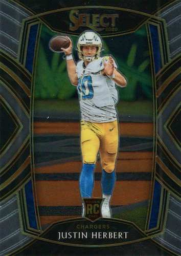 2020 Panini Select Justin Herbert ROOKIE #44 LIGHT BLUE DIE