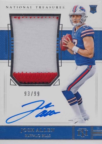 Josh Allen 2018 Panini Elite Draft Picks White Jersey Rookie #103 Buffalo  Bills