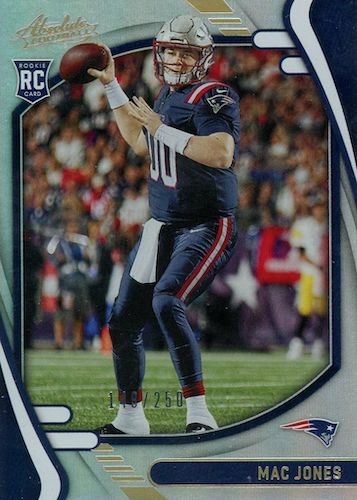 MAC JONES 2021 RC RAINBOW GOLD DRAFT PICK ROOKIE CARD NEW ENGLAND PATRIOTS