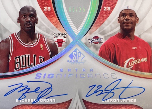 Top Michael Jordan & LeBron James Dual Autograph Cards