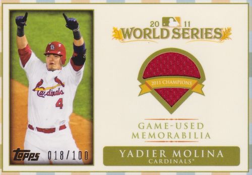 4/10 Jersey Number  1/1 Yadier Molina Red Topps Yadier Molina not  chrome