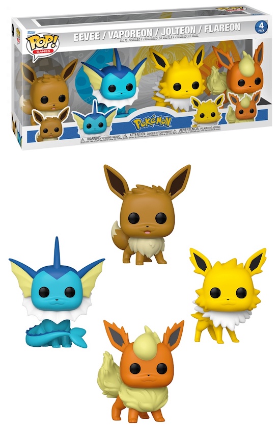  Funko Pop! Pokemon - Ultimate 4-Pack Eevee, Vaporeon, Jolteon,  Flareon : Toys & Games