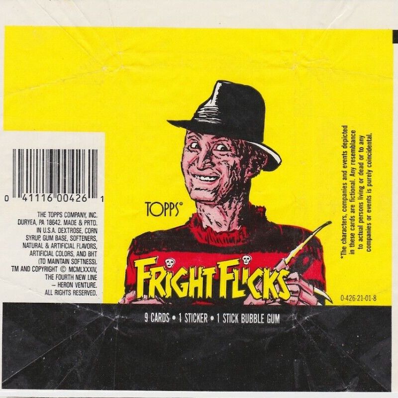 1988 Topps Fright Flicks Trading Cards Checklist, Set Info, More