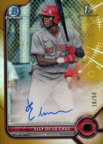 Elly De La Cruz Autographed 2022 Bowman Prospects Rookie Card