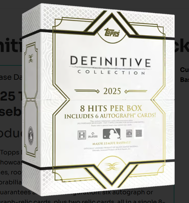 2025 Topps Definitive Baseball Set Checklist and Review